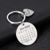 Chaveiro Calendário Redondo, Personalizado, Aço Inox