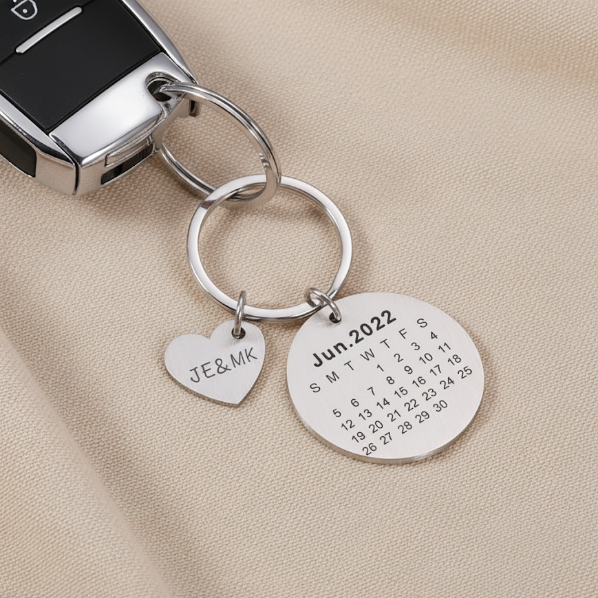 Chaveiro Calendário Redondo, Personalizado, Aço Inox - Imagem 4