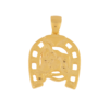Pingente Country, Cavalo e Ferradura, Banhado a Ouro