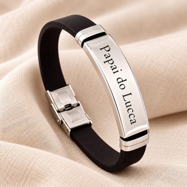 Pulseira Masculina, Personalizada com Escrita, Silicone