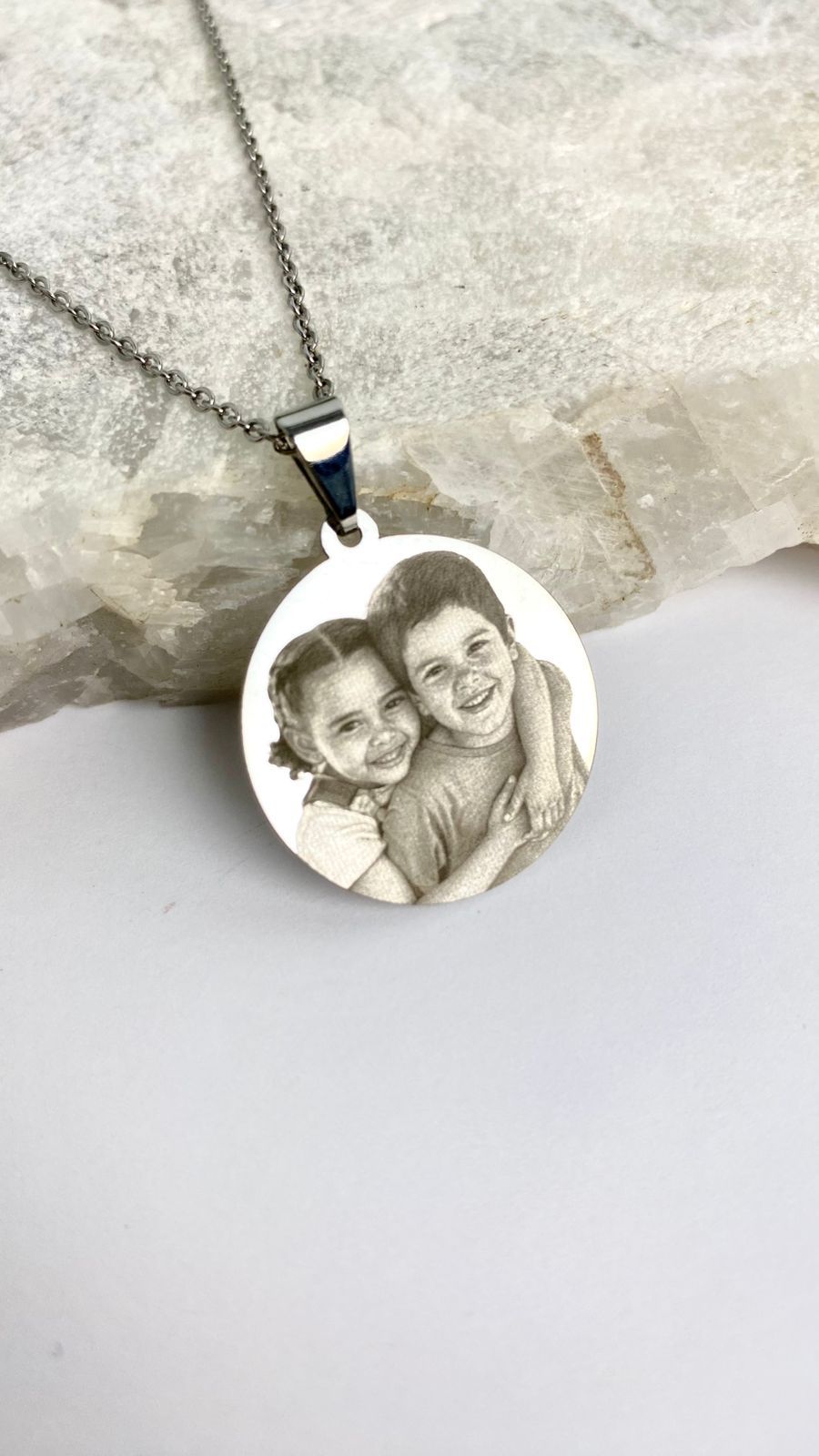 Colar Redondo, Personalizado com Foto Gravação, Aço Inox - Imagem 4
