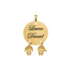 Colar Redondo com Nomes e Filhos Personalizado, Banhado a Ouro