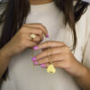 Colar Coração Deitado, Criança Simples, Banhado a Ouro