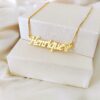 Colar De Nome, Fontes Personalizados, Banhado Ouro 18k