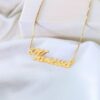 Colar De Nome, Fontes Personalizados, Banhado Ouro 18k