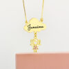8000107-Per1-4.jpg Colar Nuvem, Uma Criança Zircônia, Personalizado com Nome, Banhado a Ouro