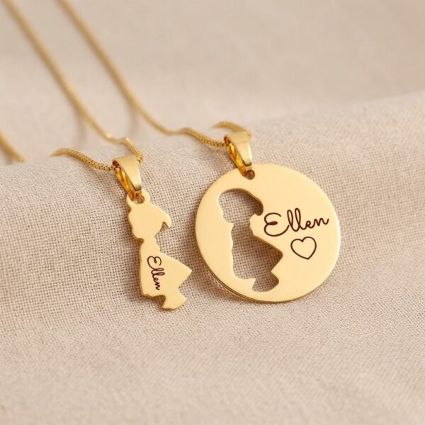 Conjunto 2 Colares Medalha Mãe e F...