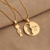 Kit 2 Colares Medalha Mãe e Filho Menino com Nome, Banhado1 Kit 2 Colares Medalha Mãe e Filho Menino com Nome, Banhado