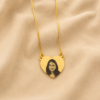 coração 2cm Colar de Coração Pequeno, Personalizado com Fotogravação, Banhado a Ouro