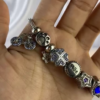 Pulseira com Berloques Variados, 19cm,  Aço Inox