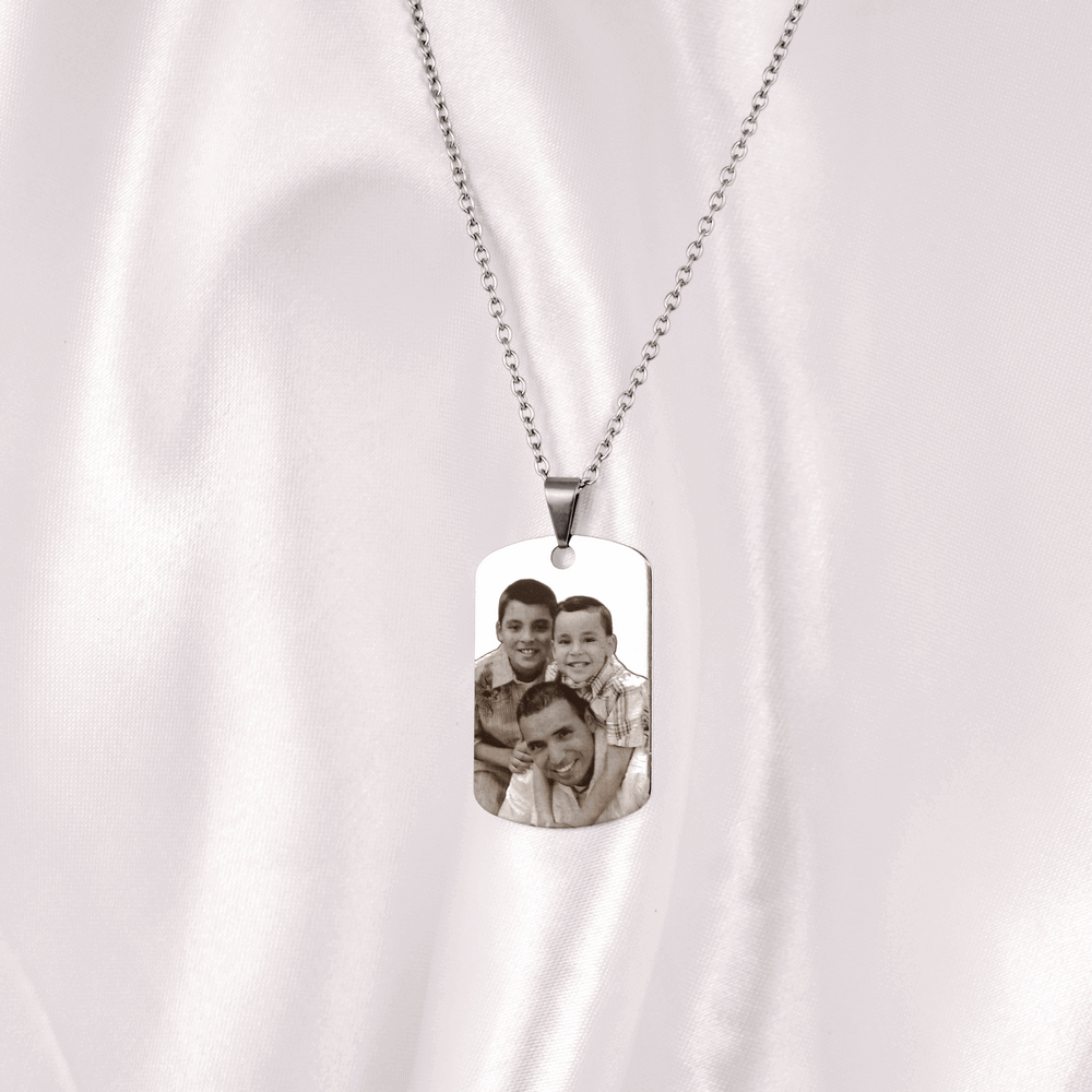 Colar Placa Inox, Personalizado com...