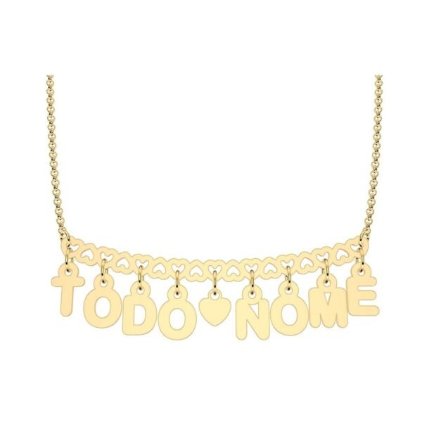 Colar de Nome Personalizado, Letrin...
