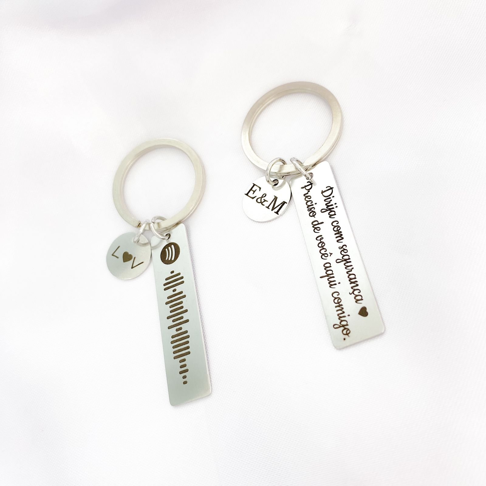 Chaveiro Plaquinha Spotify Personalizado em Aço Inox