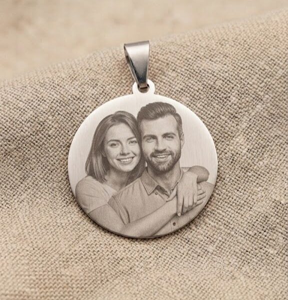 Pingente Inox Redondo, Personalizado com Foto Gravação.