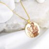 Colar Redondo 2,5cm, Personalizado com Foto, Gravação a Laser, Banhado a Ouro