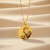 Colar Redondo 2,5cm, Personalizado com Foto, Gravação a Laser, Banhado a Ouro