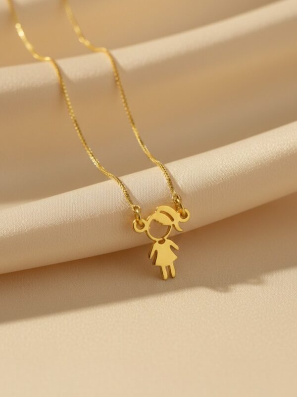 Colar Filho/a Criança, Menino/Menina, Liso Banhado a Ouro 18k