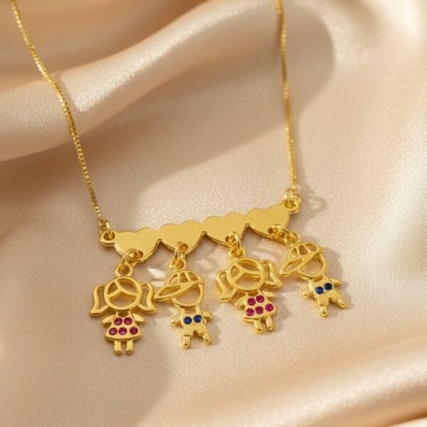 Colar com Canga, Corações Lisos e...