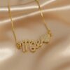 Colar com Pingente Mãe Cravejado Banhado a Ouro 18k