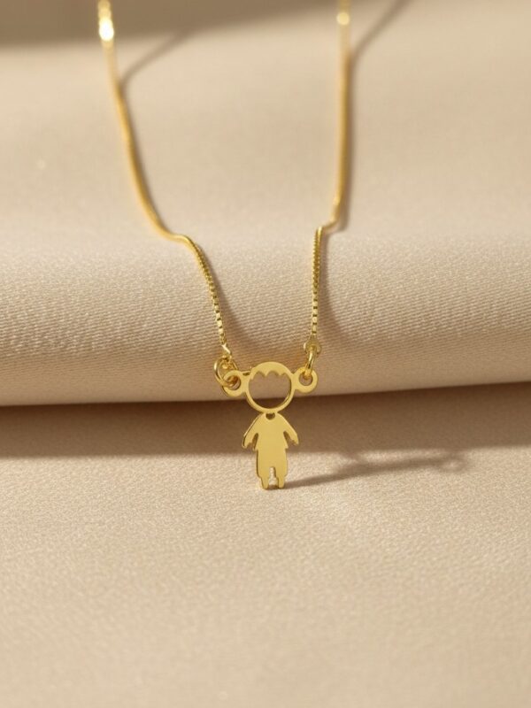 Colar Filho/a Criança, Menino/Menina, Liso Banhado a Ouro 18k
