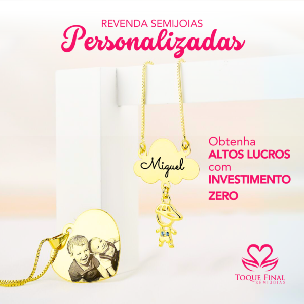 Colar de Nylon com Coração em Aç...