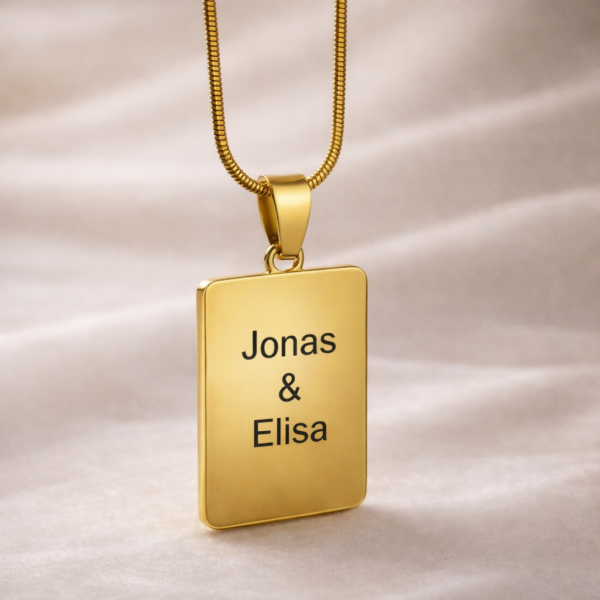 Colar Retangular, 2,5cm com Gravaç...