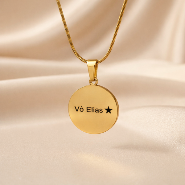 Colar Redondo, 2cm com Gravação a...