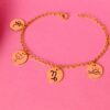 01-B36-C37-0278-43-E3-8579-4-FF868084-D19.jpg Pulseira Adulta, Personalizada com Pingentes Redondos, Banhado a Ouro
