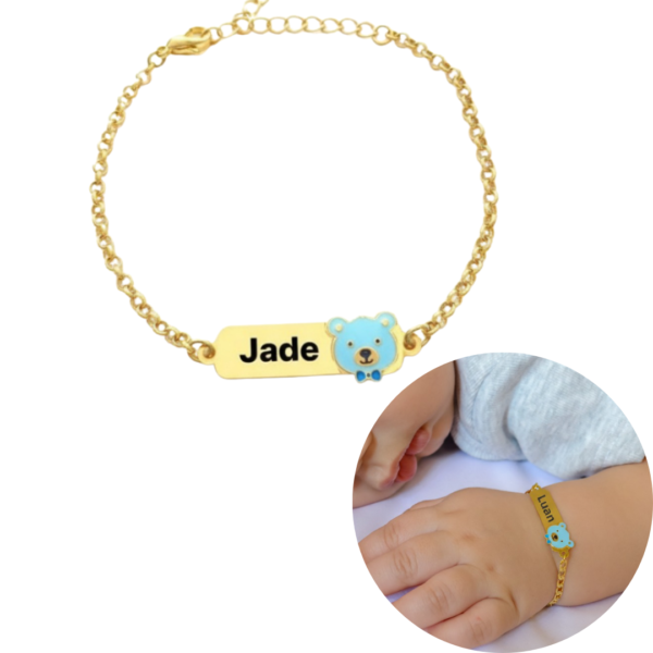 Pulseira Infantil Ursinho/a Resinad...
