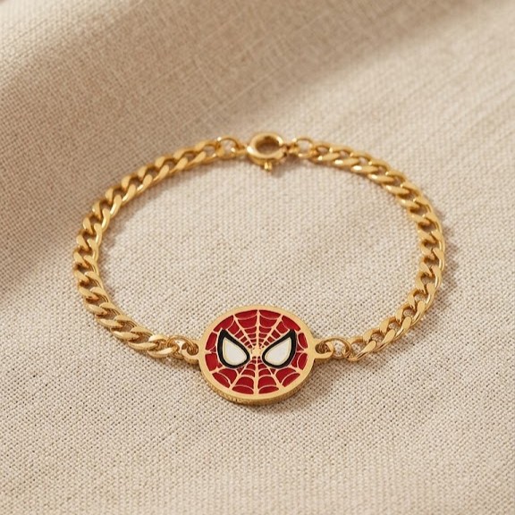 Pulseira Infantil com Pingente Personalizado Resinado, Banhado a Ouro