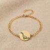 Pulseira-Personalizada-dinossauro.jpg Pulseira Infantil com Pingente Personalizado Resinado, Banhado a Ouro