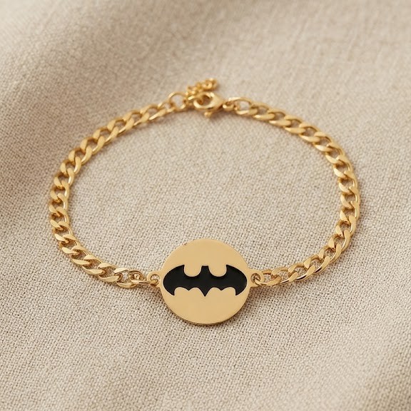 Pulseira Infantil com Pingente Personalizado Resinado, Banhado a Ouro