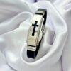Pulseira Masculina, Com Desenho Cruz, Silicone