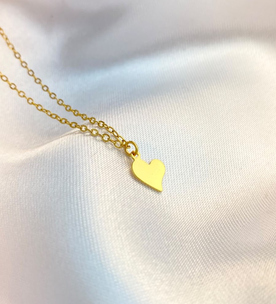 Colar Coração Minimalista, Banhado a Ouro - Imagem 2