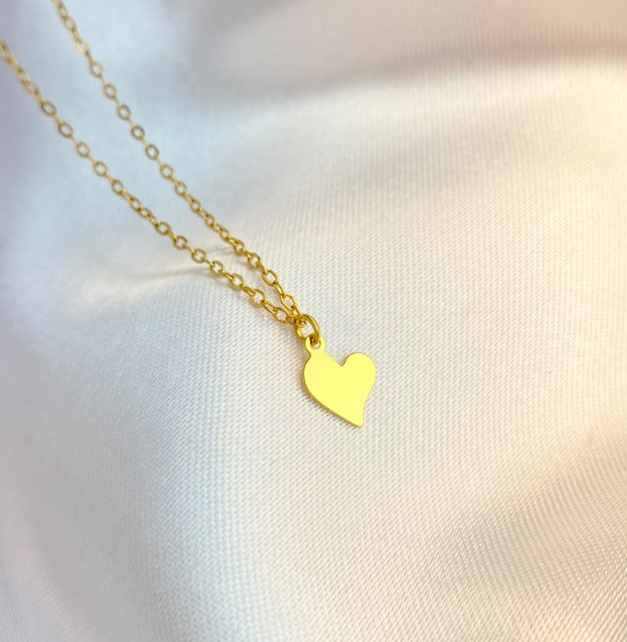 Colar Coração Minimalista, Banhado a Ouro - Imagem 3