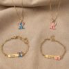 conjunto-stitch.jpg Conjunto Infantil Colar e Pulseira, Personalizado, Banhado a Ouro 18k