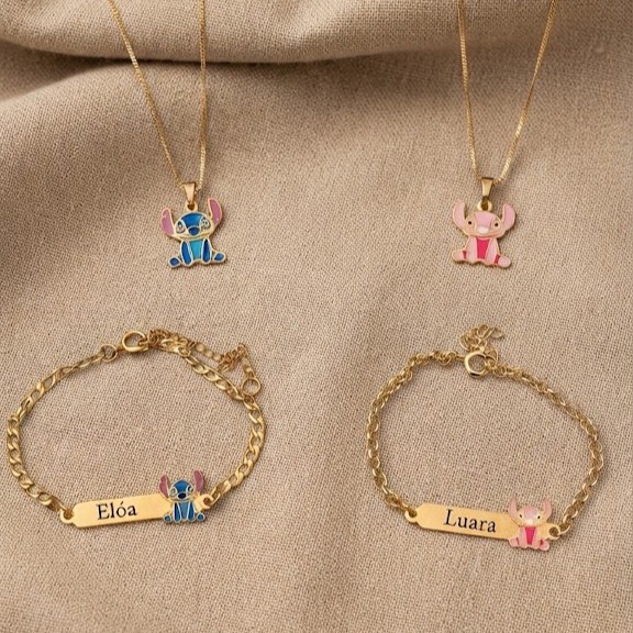 Conjunto Infantil Colar e Pulseira,...