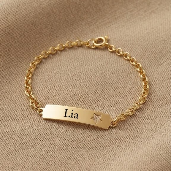 Pulseira Infantil, Estrela Vazada c...