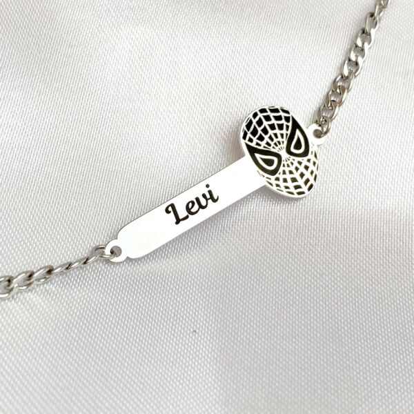 Pulseira Infantil Homem Aranha, Personalizada, Aço Inox