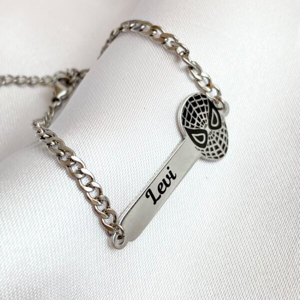 Pulseira Infantil Homem Aranha, Personalizada, Aço Inox