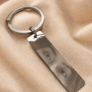 Chaveiro Plaquinha Personalizado com Olhar, em Aço Inox